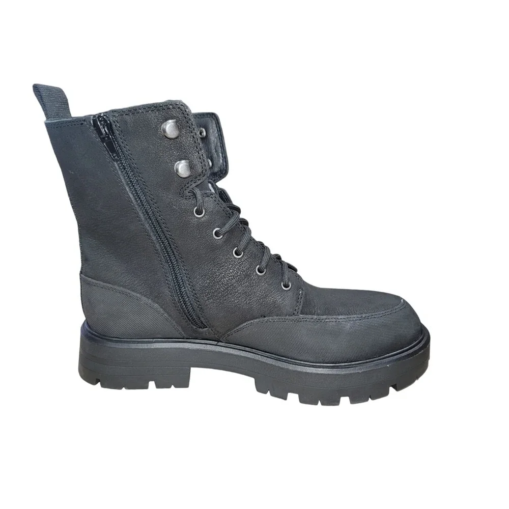 Lucky Brand‎ Aribelly Women's Black Leather Side Zip Mid Calf Boots Size 8M New